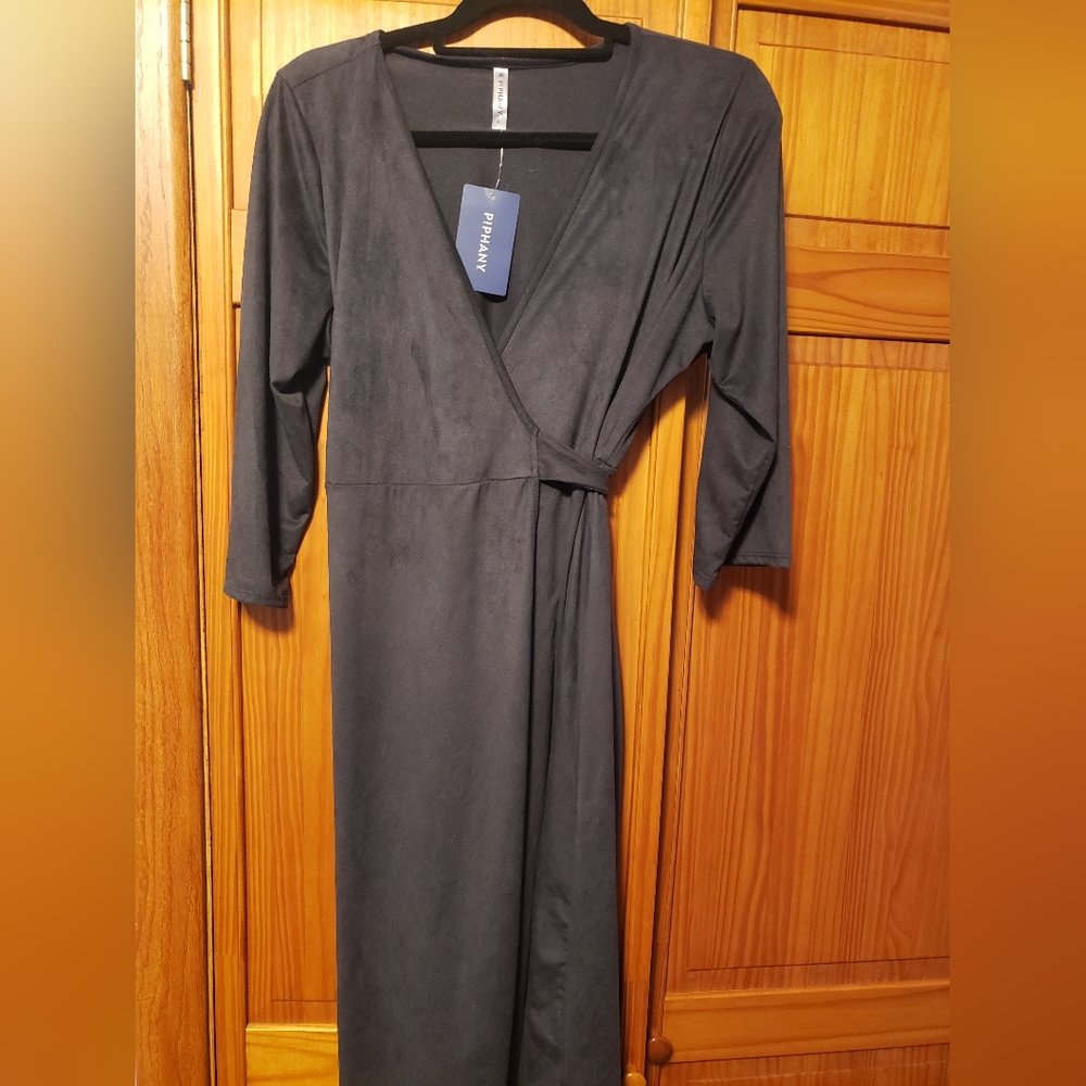 Womans Suede Wrap Dress NWT